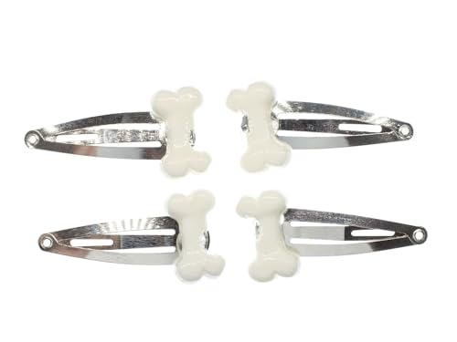 Miniblings Knochen 2er Set Haarspange Hundeknochen Haarspangen - Handmade Modeschmuck I Haarschmuck Haarclips Haarklammern von Miniblings
