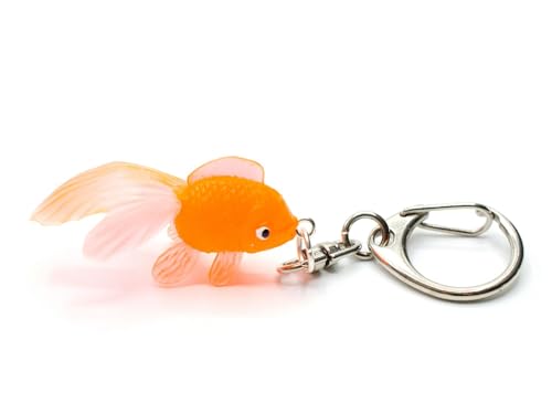 Miniblings Koi Goldfisch Schlüsselanhänger Neon orange - Handmade Modeschmuck I I Anhänger Schlüsselring Schlüsselband Keyring von Miniblings
