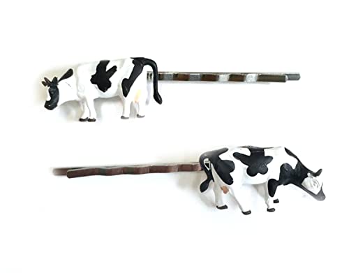Miniblings Kuh Haarspangen 2er Set Kühe Rinder Milchkuh Kinder - Handmade Modeschmuck I Haarschmuck Haarclips Haarklammern von Miniblings