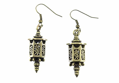 Miniblings Laterne Ohrringe Hänger Lampe Marokko Orientalisch Asiatisch Bronze - Handmade Modeschmuck I Ohrhänger Ohrschmuck in bronze von Miniblings