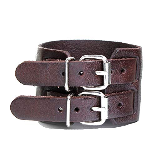 Miniblings Lederarmband Herrenarmband dunkelbraun Kunstleder Armband braun doppelt - Modeschmuck handmade - Damen Mädchen Bettelarmband von Miniblings