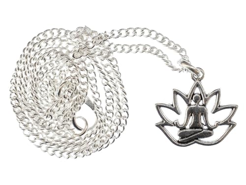 Miniblings Lotussitz Yoga Kette 45cm Halskette Anhänger Yogi Yogini Entspannung - Handmade Modeschmuck - Gliederkette versilbert Miniblings Lotussitz Yoga Kette 45cm Halskette Anhänger Yogi Yogini Entspannung - Handmade Modeschmuck - Gliederkette versilbert von Miniblings