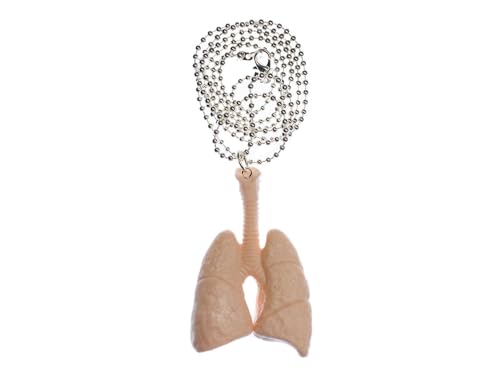 Miniblings Lunge Kette Halskette 80cm Anatomie Medizin Organ Innereien Atmung - Handmade Modeschmuck - Kugelkette versilbert von Miniblings