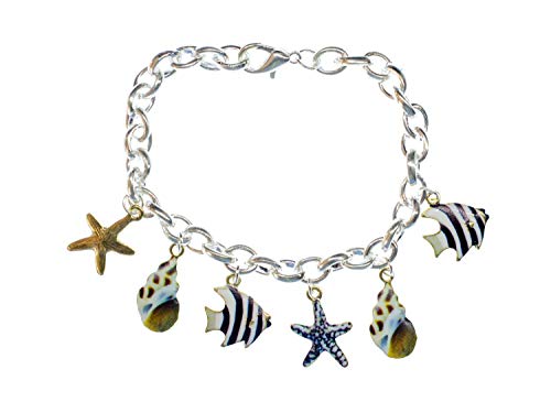Miniblings Meerestiere Seestern Fische Muschel Armband Fisch Seemuscheln Meer - Modeschmuck handmade - Damen Mädchen Bettelarmband von Miniblings