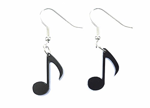 Miniblings Note Achtelnote Ohrringe Hänger Noten Musik Musiker Acrylglas Achtel - Handmade Modeschmuck I Ohrhänger Ohrschmuck versilbert von Miniblings