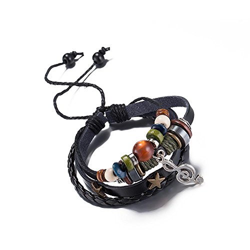 Miniblings Notenschlüssel Armband Anhänger Glücksarmband Violinschlüssel braun - Modeschmuck handmade - Damen Mädchen Bettelarmband von Miniblings
