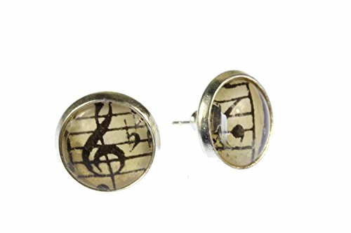 Miniblings Notenschlüssel Ohrstecker Cabochon Violinschlüssel Noten Musik 12mm - Handmade Modeschmuck I Ohrringe Stecker Ohrschmuck Miniblings Notenschlüssel Ohrstecker Cabochon Violinschlüssel Noten Musik 12mm - Handmade Modeschmuck I Ohrringe Stecker Ohrschmuck von Miniblings
