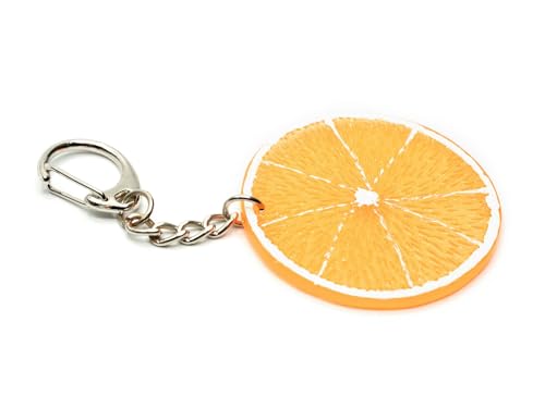 Miniblings Orangenscheibe Schlüsselanhänger Orange Frucht Obst Scheibe - Handmade Modeschmuck I Anhänger Schlüsselring Schlüsselband Keyring von Miniblings