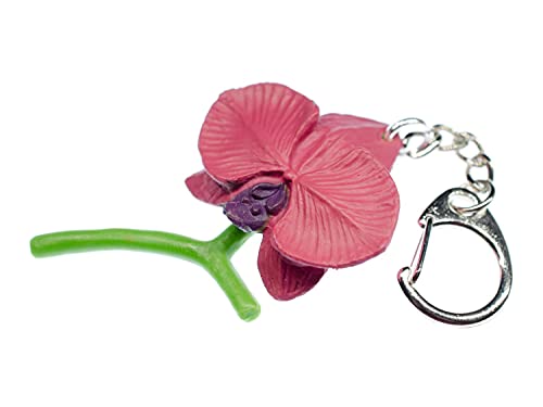 Miniblings Orchidee Schlüsselanhänger Blume Garten Blumen Hartgummi rosa - Handmade Modeschmuck I I Anhänger Schlüsselring Schlüsselband Keyring von Miniblings