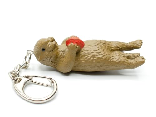 Miniblings Otter Fischotter Schlüsselanhänger - Handmade Modeschmuck I Anhänger Schlüsselring Schlüsselband Keyring - Otter Fischotter von Miniblings
