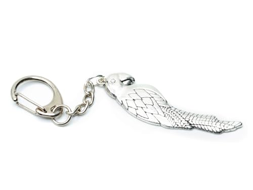 Miniblings Papagei Schlüsselanhänger Vogel Haustier flach silber - Handmade Modeschmuck I Anhänger Schlüsselring Schlüsselband Keyring von Miniblings