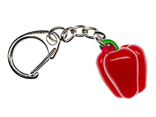 Miniblings Paprika Schlüsselanhänger Gemüse Kochen Essen Rot - Handmade Modeschmuck I I Anhänger Schlüsselring Schlüsselband Keyring von Miniblings