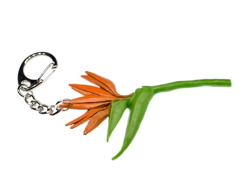Miniblings Paradiesvogelblume Strelitzie Schlüsselanhänger Blume Garten Blumen Hartgummi - Handmade Modeschmuck I I Anhänger Schlüsselring Schlüsselband Keyring von Miniblings