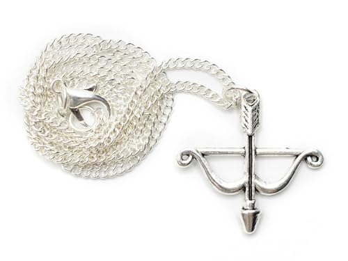 Miniblings Pfeil Bogen Schütze Halskette - Handmade Modeschmuck I Kette Sternzeichen Jagd Jäger 45cm - Gliederkette versilbert von Miniblings