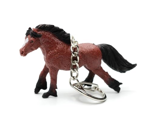 Miniblings Pferde Schlüsselanhänger Pferd Hof Pony Reiten rot schwarze Mähne - Handmade Modeschmuck I Anhänger Schlüsselring Schlüsselband Keyring von Miniblings