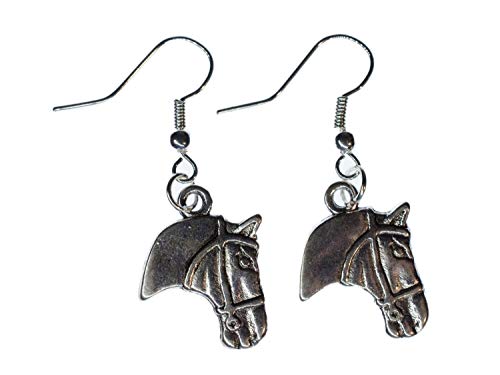 Miniblings Pferdekopf Ohrringe Ohrring Hänger Pferd Cowboy Pferde Metall silber - Handmade Modeschmuck I Ohrhänger Ohrschmuck versilbert von Miniblings