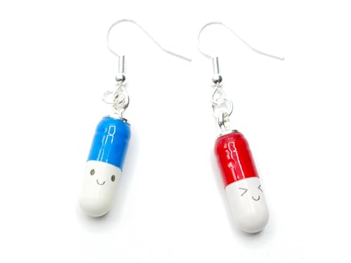 Miniblings Pillen Tabletten Medizin Ohrringe - Handmade Modeschmuck I Studium Ärztin zum öffnen - Ohrhänger Ohrschmuck versilbert von Miniblings