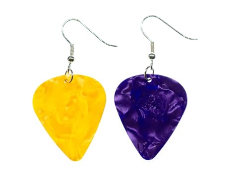 Miniblings Plektrum Plektron Ohrringe Hänger Gitarre E-Gitarre Band Bunt Musik - Handmade Modeschmuck I Ohrhänger Ohrschmuck versilbert von Miniblings