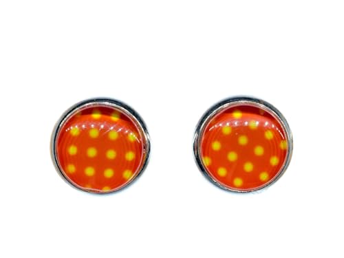 Miniblings Polka Dots Cabochon Stecker Rockabilly Ohrstecker rot weiß Punkte - Handmade Modeschmuck I Ohrringe Stecker Ohrschmuck von Miniblings