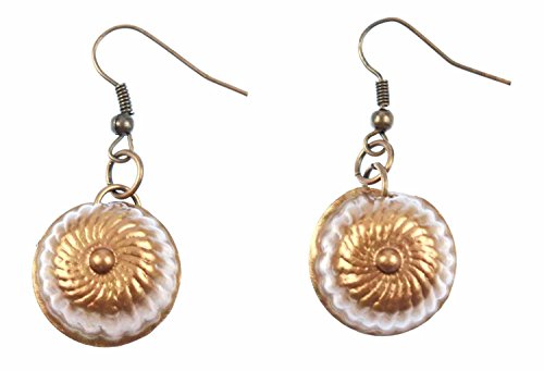 Miniblings Puddingform Gugelhupf Ohrringe Backform Kuchenform Kuchen rund Kupfer - Handmade Modeschmuck I Ohrhänger Ohrschmuck vergoldet Miniblings Puddingform Gugelhupf Ohrringe Backform Kuchenform Kuchen rund Kupfer - Handmade Modeschmuck I Ohrhänger Ohrschmuck vergoldet von Miniblings
