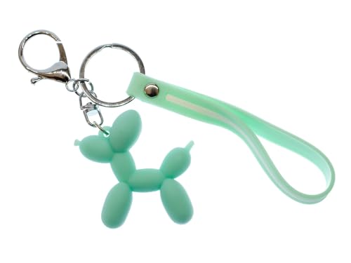 Miniblings Pudel Luftballonhund Schlüsselanhänger Luftballon Luftballontier Zirkus hellblau - Origineller Modeschmuck I I Anhänger Schlüsselring Schlüsselband Keyring von Miniblings