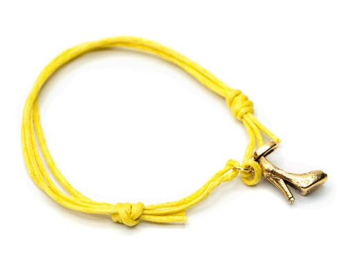 Miniblings Pumps Armband Anhänger Glücksarmband verstellbar gelb Schuh gold - Modeschmuck handmade - Damen Mädchen Bettelarmband von Miniblings