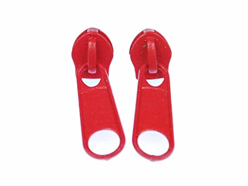 Miniblings Reißverschluss Ohrstecker Zipper Stecker Ohrringe Upcycling rot rund - Handmade Modeschmuck I Ohrringe Stecker Ohrschmuck von Miniblings