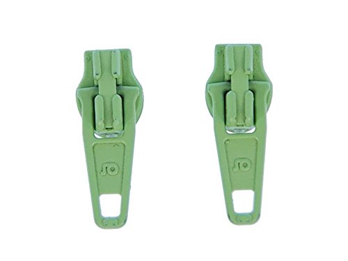 Miniblings Reißverschluss Ohrstecker Zipper Stecker Zip Ohrringe Upcycling lindgrün grün - Handmade Modeschmuck I Ohrringe Stecker Ohrschmuck von Miniblings