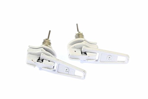 Miniblings Reißverschluss Ohrstecker Zipper Stecker Zip Ohrringe Upcycling weiß - Handmade Modeschmuck I Ohrringe Stecker Ohrschmuck von Miniblings