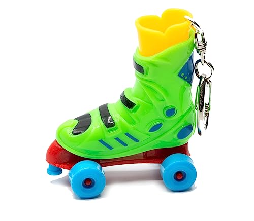 Miniblings Rollschuh Schlüsselanhänger grün Inlineskates Rollerskates Sport Skate - Handmade Modeschmuck I I Anhänger Schlüsselring Schlüsselband Keyring von Miniblings