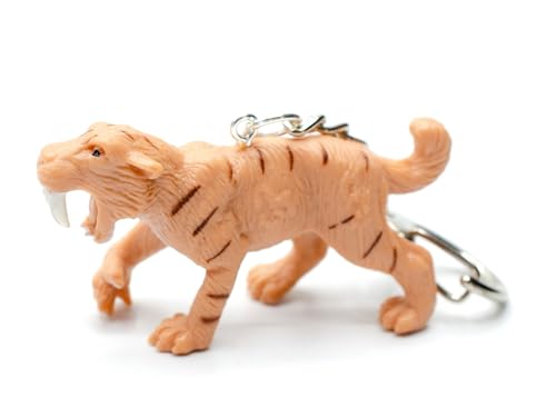 Miniblings Säbelzahntiger Steinzeit - Handmade Modeschmuck I Anhänger Schlüsselring Schlüsselband Keyring von Miniblings