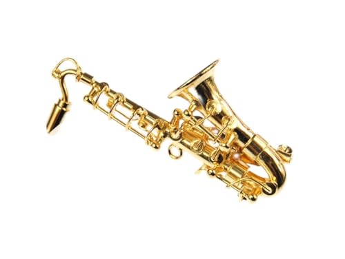 Miniblings Saxofon Brosche Sax Saxofonbrosche Saxophon +Box vergold. - Handmade Modeschmuck I Anstecknadel Button Pins von Miniblings
