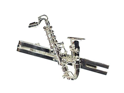 Miniblings Saxofon Krawattennadel Krawattenhalter Sax Saxophon Musik silber +Box - Handmade Modeschmuck I Herrenschmuck Männerschmuck Schlipsklammer Krawattenklammer von Miniblings