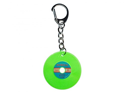 Miniblings Schallplatte Schlüsselanhänger DJ Musik grün - Handmade Modeschmuck I I Anhänger Schlüsselring Schlüsselband Keyring von Miniblings