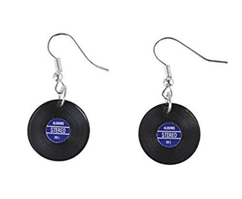 Miniblings Schallplatte Ohrringe Miniblings Hänger Schallplatten LP Vinyl DJ Musik blau von Miniblings