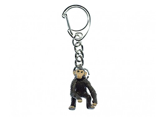 Miniblings Schimpanse Affe Menschenaffe Schlüsselanhänger - Handmade Modeschmuck I Anhänger Schlüsselring Schlüsselband Keyring - Schimpanse Affe Menschenaffe von Miniblings