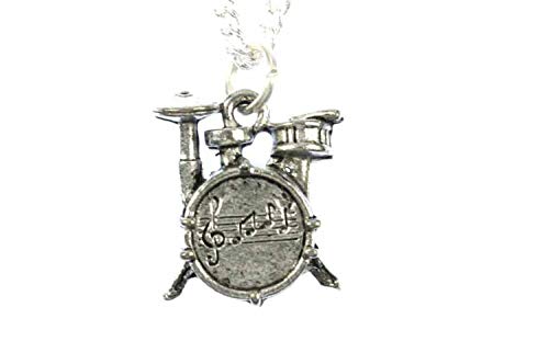 Miniblings Schlagzeug Musik Halskette - Handmade Modeschmuck I Kette mit Anhänger Länge: 45cm - Schlagzeuger Trommel Drummer von Miniblings