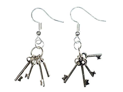 Miniblings Schlüsselbund Ohrringe Hänger Schlüssel Schlüsselohrringe silber - Handmade Modeschmuck I Ohrhänger Ohrschmuck versilbert von Miniblings