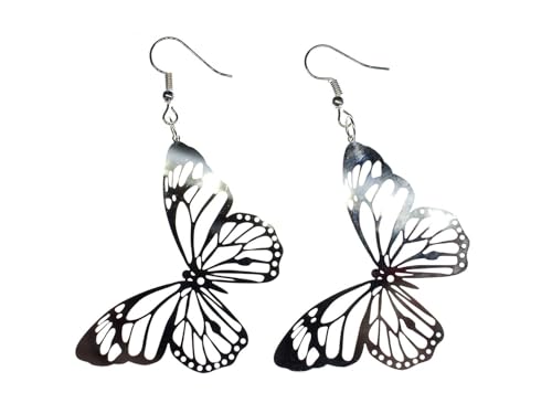 Miniblings Schmetterling filigran Ohrringe - Handmade Modeschmuck I Butterfly Fee silber - Ohrhänger Ohrschmuck versilbert von Miniblings
