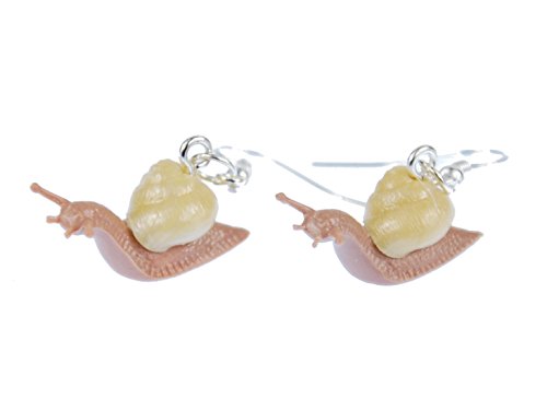 Miniblings Schnecke Ohrringe Schnecken Weinbergschnecke Salat braun - Handmade Modeschmuck I Ohrhänger Ohrschmuck versilbert von Miniblings