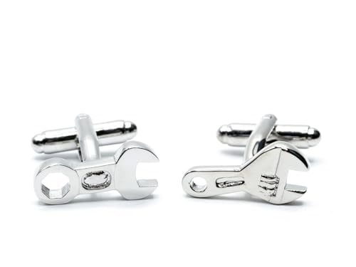 Miniblings Schraubenschlüssel Maulschlüssel Manschettenknöpfe - Handmade I Manschettenknopf Cufflinks Hemdknöpfe I schöne Holzbox inklusive - Schraubenschlüssel Maulschlüssel von Miniblings