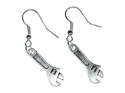 Miniblings Schraubenschlüssel verstellbar Ohrringe Maulschlüssel Werkstatt mini - Handmade Modeschmuck I Ohrhänger Ohrschmuck versilbert von Miniblings