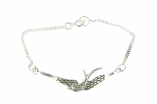 Miniblings Schwalbe Mauersegler Vogel Vögel Armband Schwalbenarmband silber - Modeschmuck handmade - Damen Mädchen Bettelarmband von Miniblings