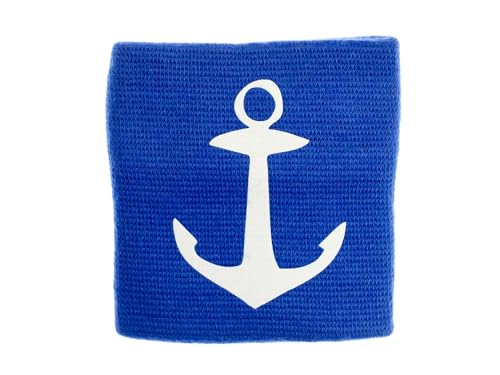 Miniblings Schweißband mit Reißverschluss Geldbörse Maritim Meer See Anker blau von Miniblings