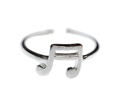 Miniblings Sechzehntel Note 925 Silber Ring - Sechzehntel Note 925 Silber - Handmade Modeschmuck I Fingerring mit Motiv I verstellbar one Size von Miniblings