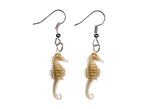 Miniblings Seepferdchen Ohrringe Seepferd Meer Fisch braun - Handmade Modeschmuck I Ohrhänger Ohrschmuck versilbert von Miniblings