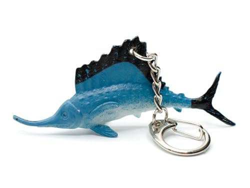 Miniblings Segelfisch Fächerfisch Fisch Schlüsselanhänger Anhänger Raubfisch Ozean blau - Handmade Modeschmuck I I Anhänger Schlüsselring Schlüsselband Keyring von Miniblings