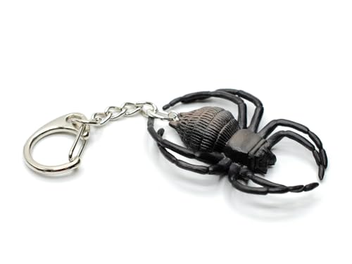 Miniblings Spinne Schlüsselanhänger Vogelspinne Tarantel Halloween schwarz - Handmade Modeschmuck I I Anhänger Schlüsselring Schlüsselband Keyring von Miniblings