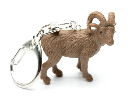 Miniblings Steinbock Schlüsselanhänger Tier Bock braun - Handmade Modeschmuck I Anhänger Schlüsselring Schlüsselband Keyring von Miniblings