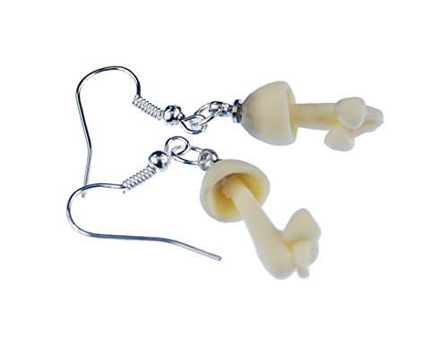 Miniblings Steinpilz Ohrringe Pilz Hänger Magic Mushroom Champignons Pilze - Handmade Modeschmuck I Ohrhänger Ohrschmuck versilbert von Miniblings